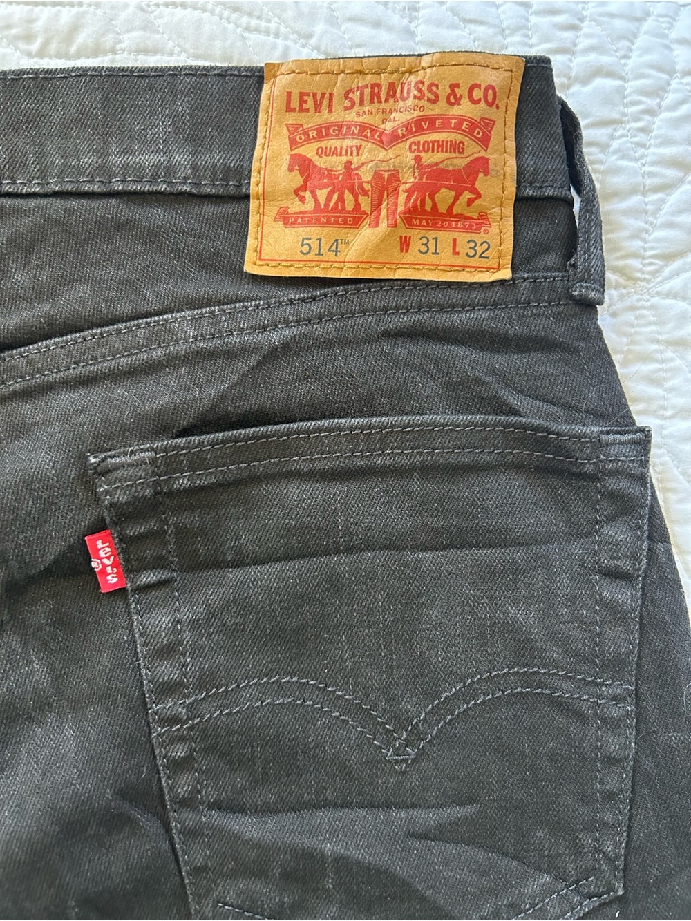 Levi's 514 Straight Jeans Black Waist 31 Length 32